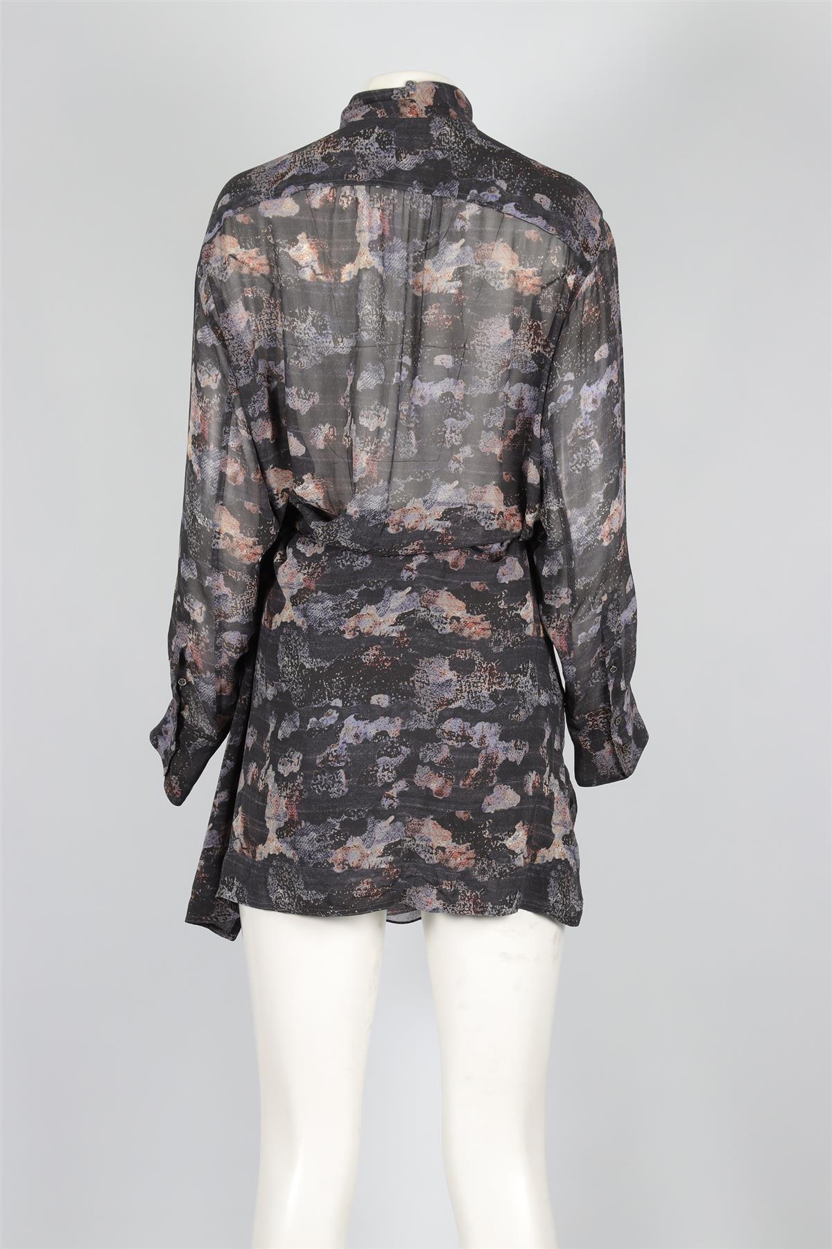 ISABEL MARANT GREY SILK MINI DRESS FR 36 UK 8