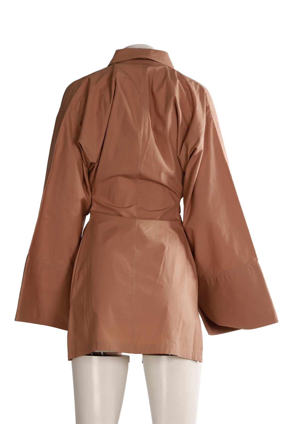 THE ATTICO BEIGE COTTON MINI DRESS XSMALL