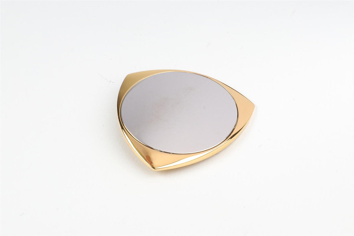 SAINT LAURENT GOLD SHIELD BRASS CLIP EARRINGS