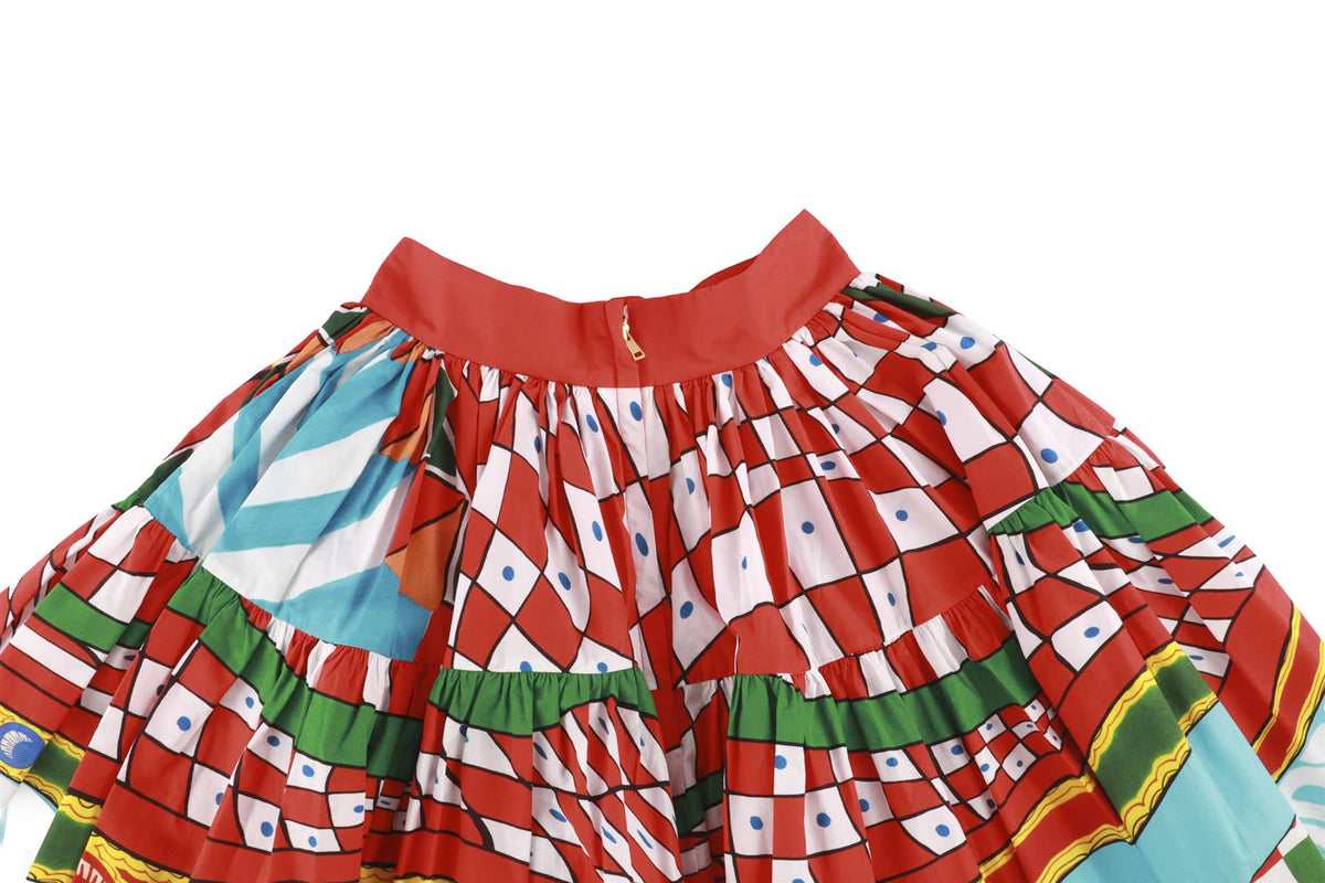 DOLCE & GABBANA MULTI COTTON MINI SKIRT IT 38 UK 6