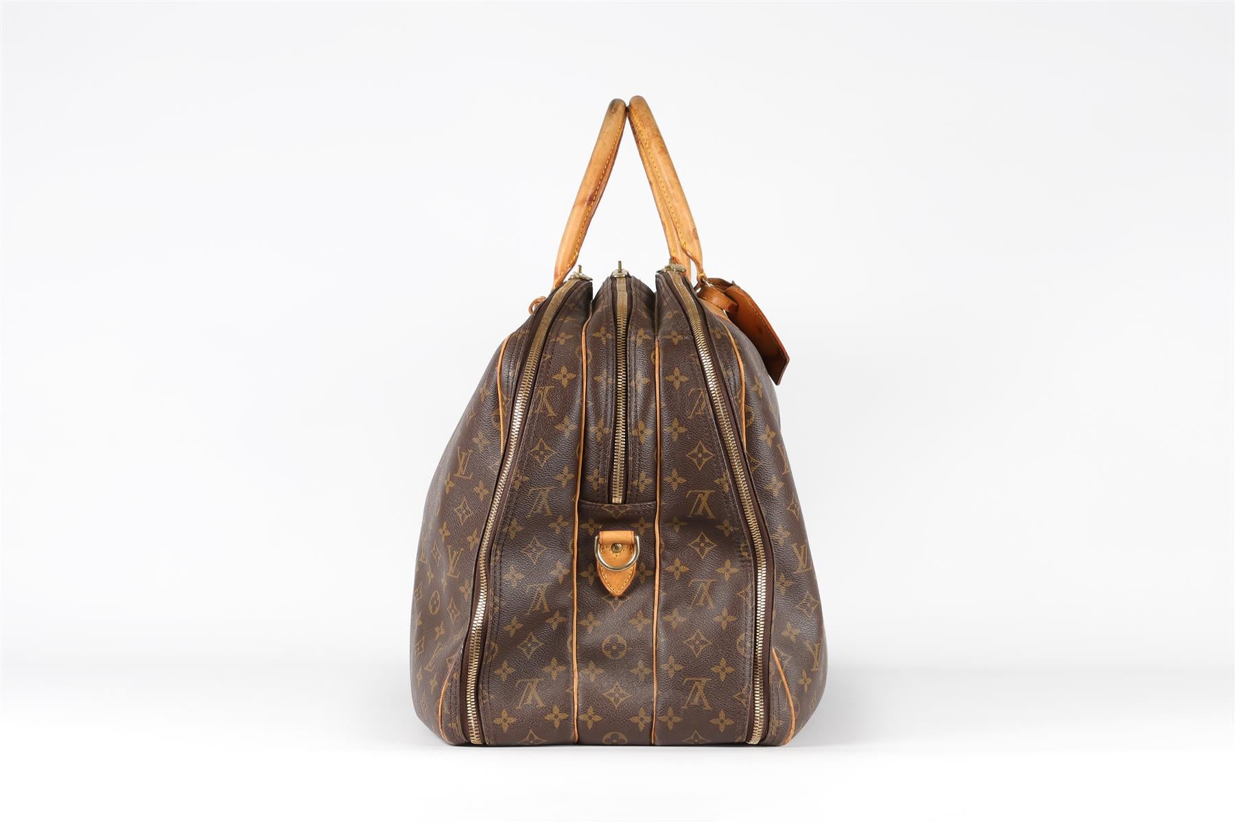 LOUIS VUITTON BROWN 2002 ALIZE 55 MONOGRAM COATED CANVAS TOTE BAG