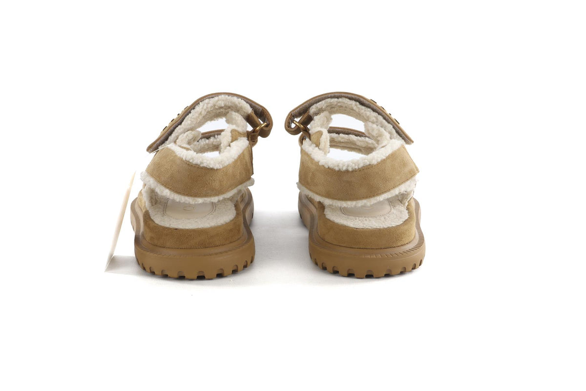 CHRISTIAN DIOR TAN DIORACT SUEDE SANDALS EU 39 UK 6 US 9