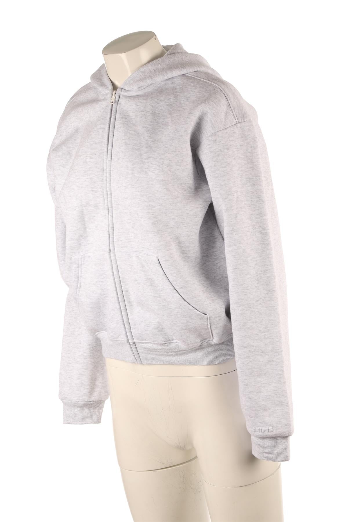 SKIMS GREY COTTON HOODIE SMALL