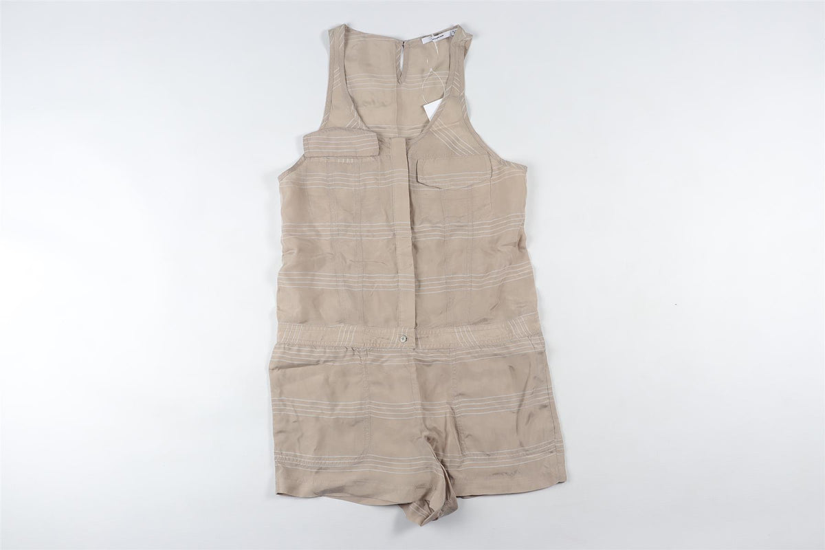 T BY ALEXANDER WANG TAUPE WOVEN PLAYSUIT XSMALL