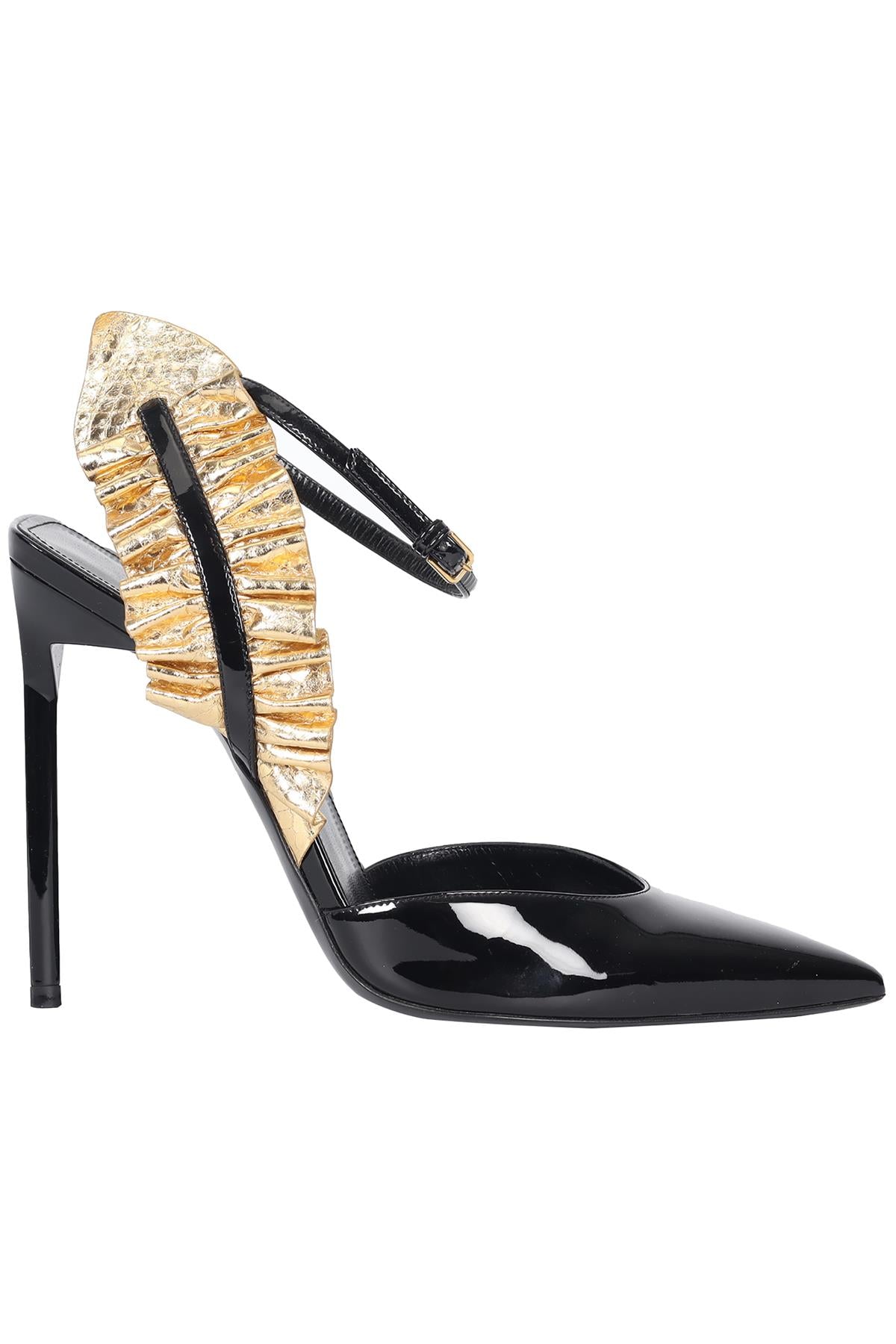 SAINT LAURENT SNAKESKIN EFFECT AND PATENT LEATHER PUMPS EU 39 UK 6 US 9