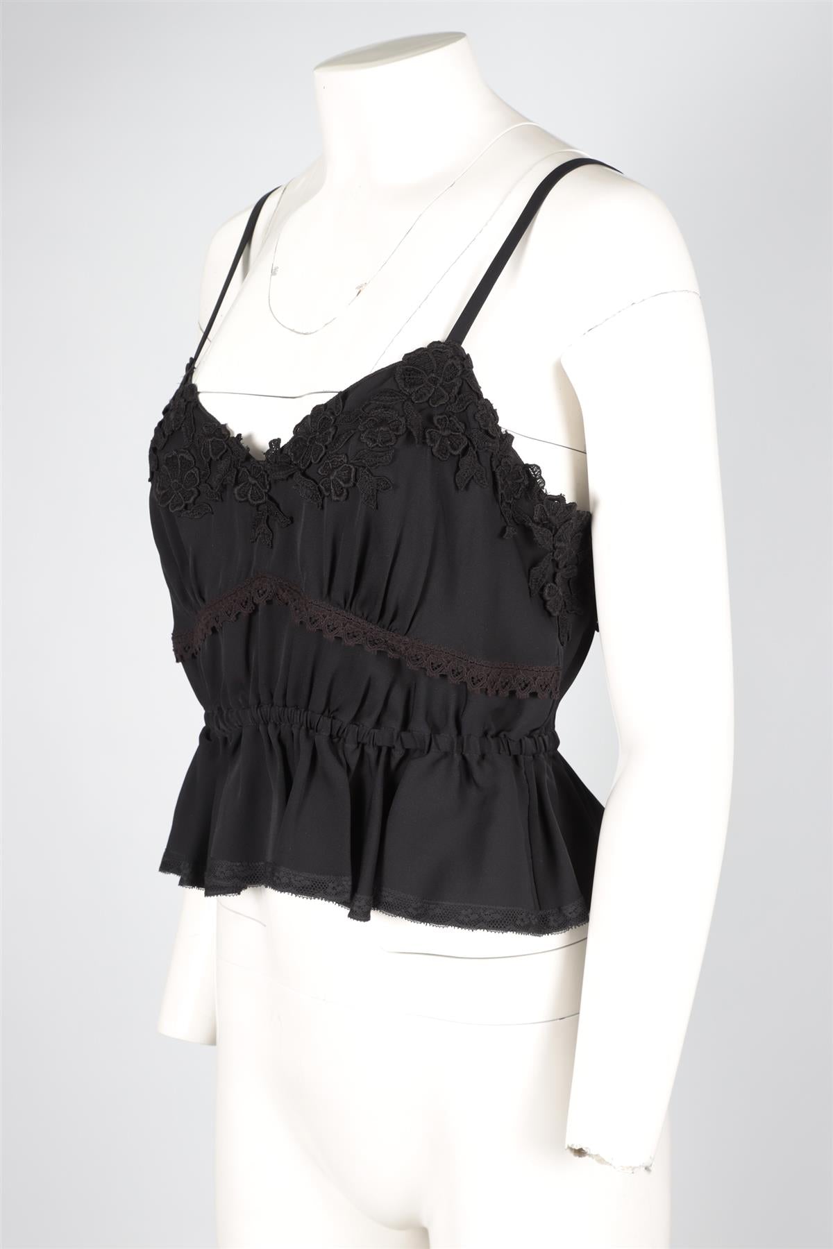DOLCE & GABANNA BLACK SILK TOP IT 46 UK 14
