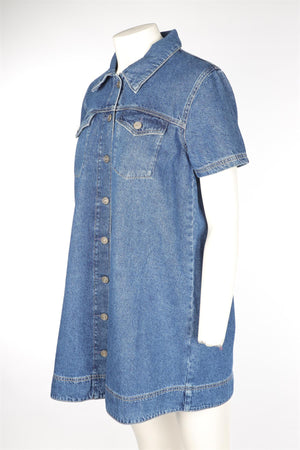 REFORMATION BLUE DENIM MINI DRESS US 8 UK 12