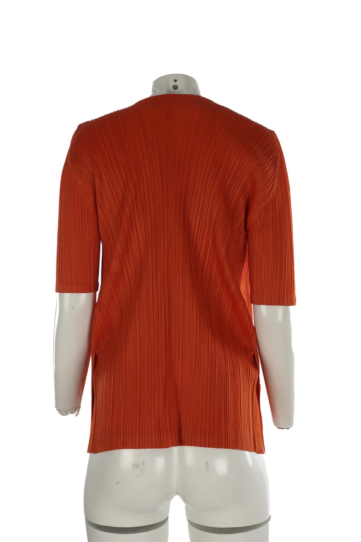 PLEATS PLEASE ISSEY MIYAKE ORANGE CARDIGAN JP 3 UK 8