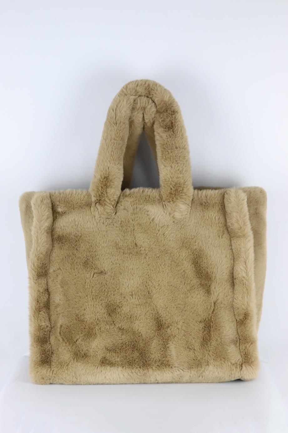 STAND STUDIO LARGE FAUX FUR TOTE BAG