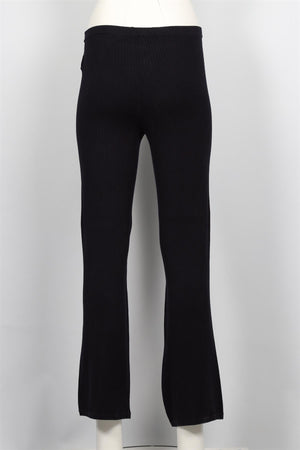 SPORTY & RICH NAVY KNIT STRAIGHT LEG PANTS SMALL