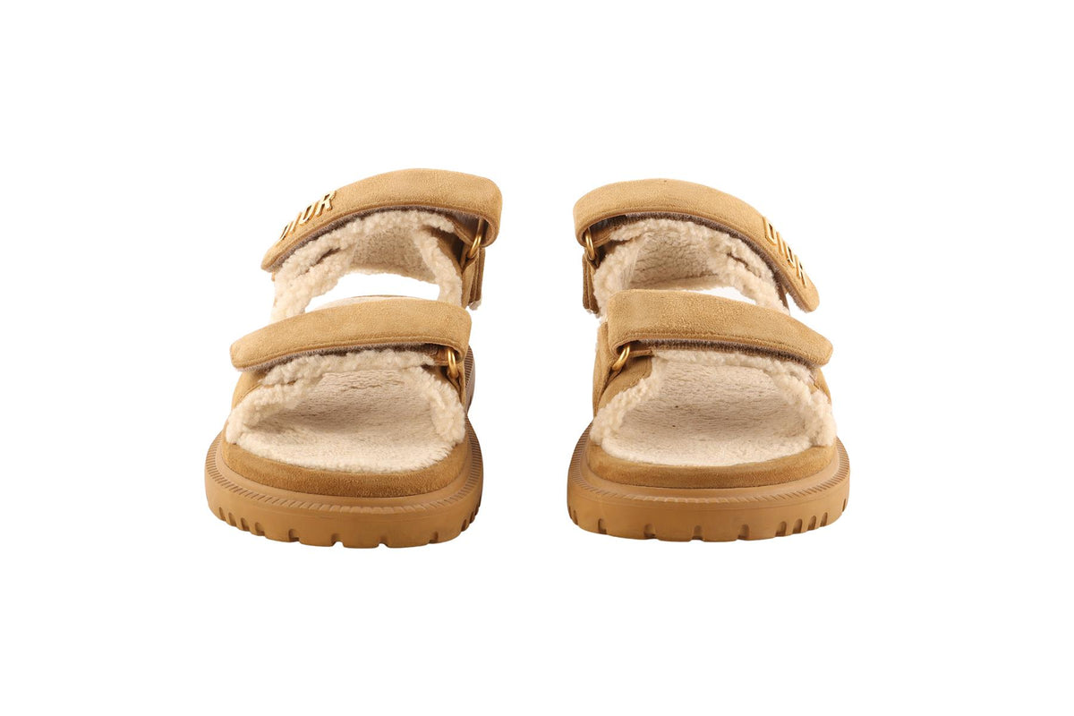 CHRISTIAN DIOR TAN DIORACT SUEDE SANDALS EU 38 UK 5 US 8