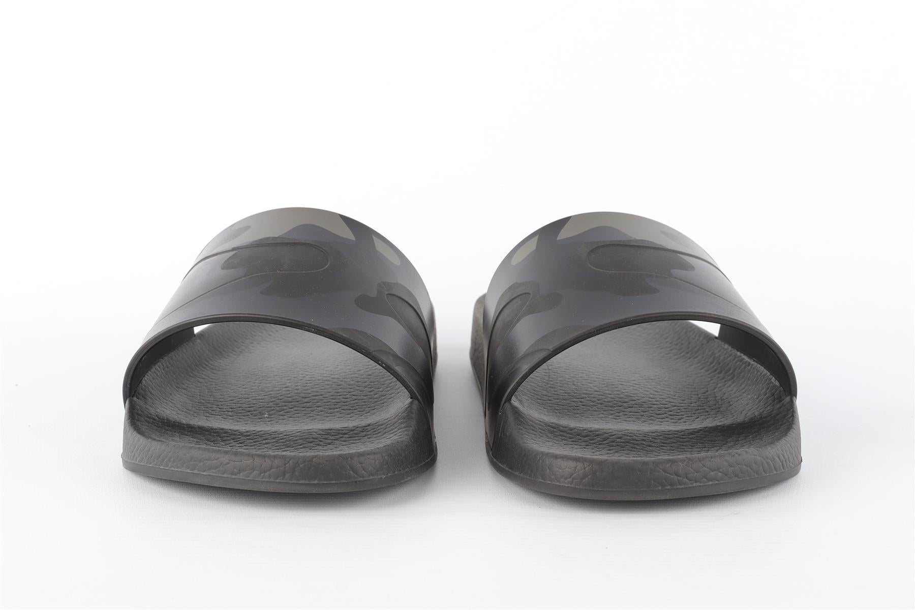 VALENTINO BLACK MEN'S RUBBER SLIDES EU 43 UK 9 US 10