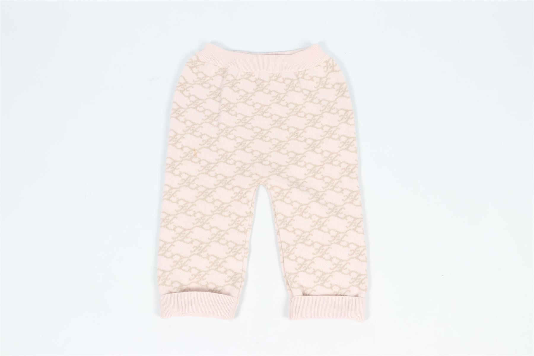 FENDI PINK KIDS GIRLS FF WOOL PANTS 24 MONTHS