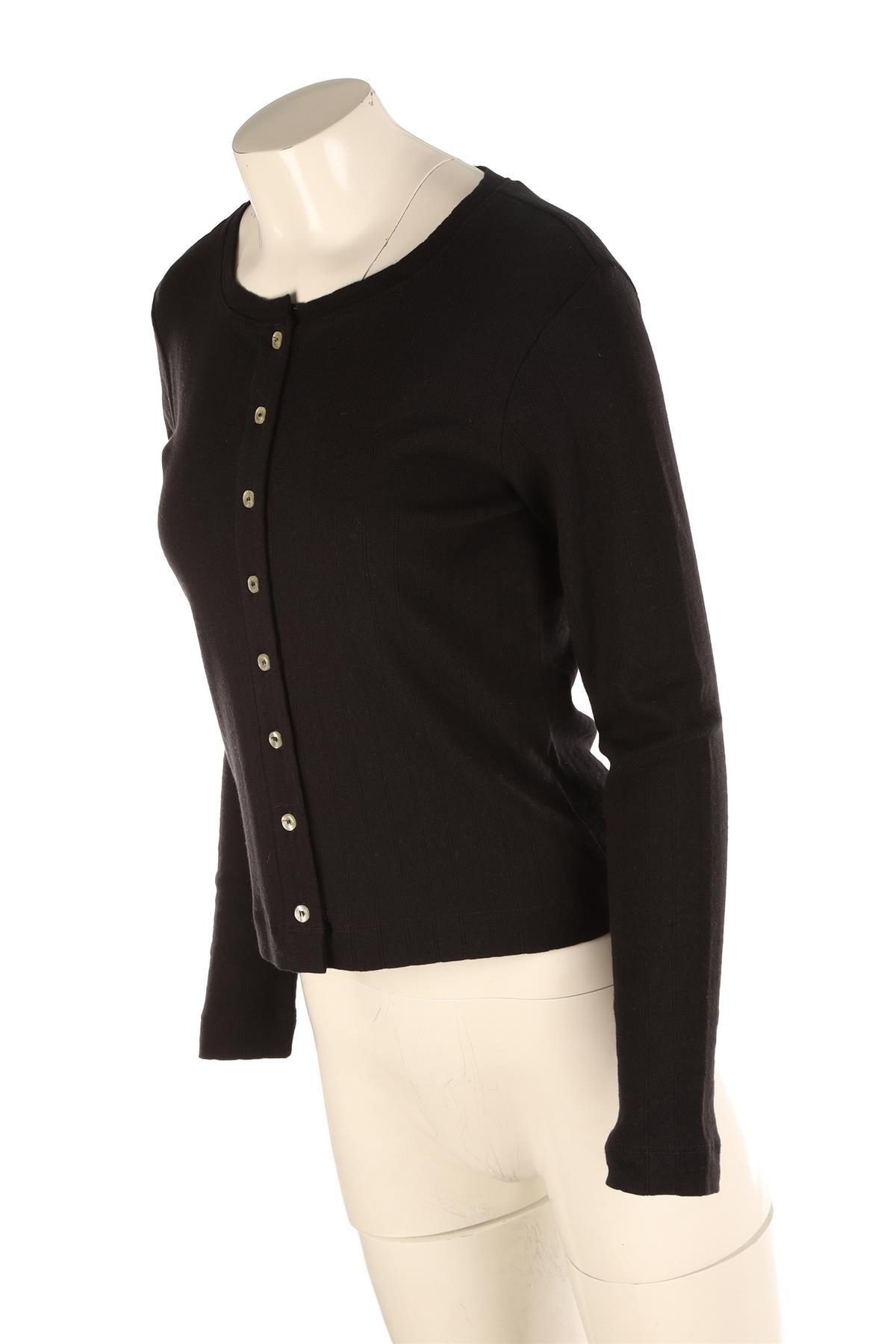 LESET BLACK COTTON CARDIGAN SMALL