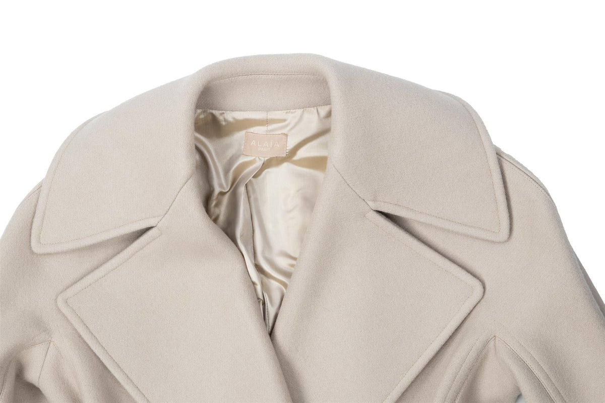 ALAÏA GREY WOOL COAT FR 38 UK 10
