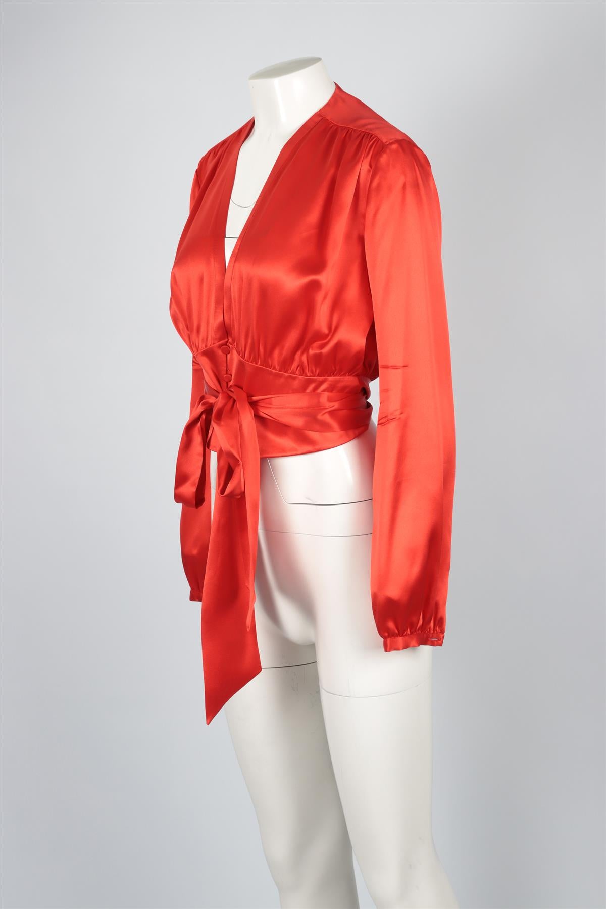 GIVENCHY RED SILK TOP FR 40 UK 12