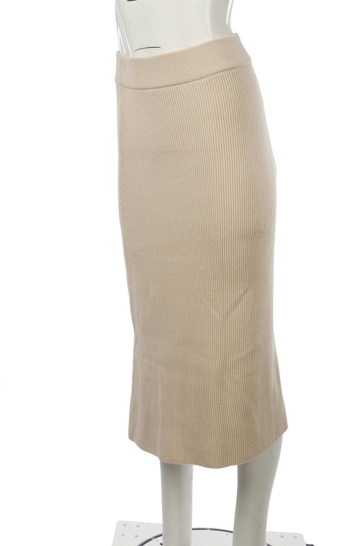 SÉZANE BEIGE WOOL MIDI SKIRT MEDIUM