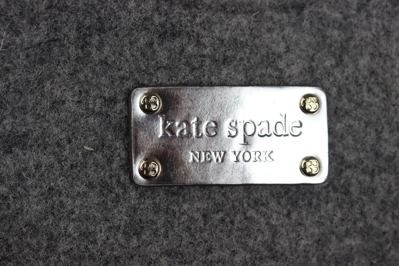 KATE SPACE LEATHER TRIMMED WOOL FELT SHOULDER BAG