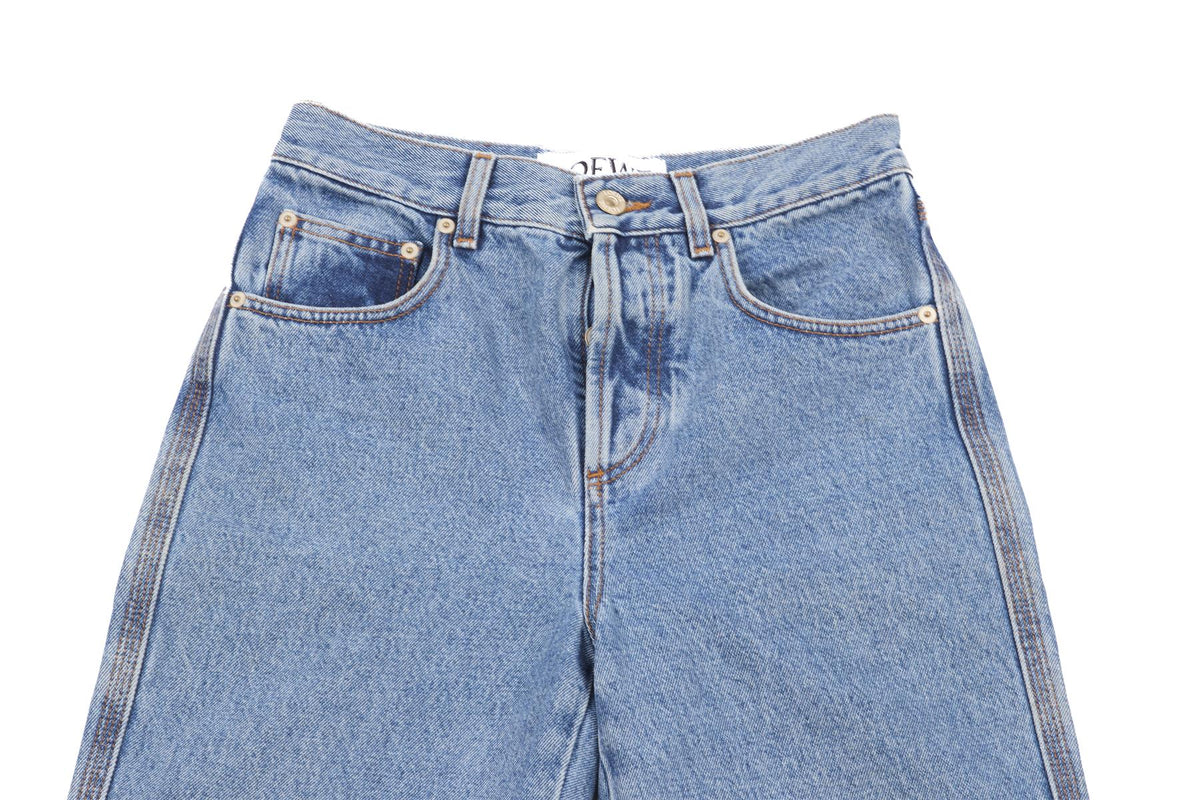 LOEWE BLUE HIGH RISE STRAIGHT LEG JEANS FR 36 UK 8