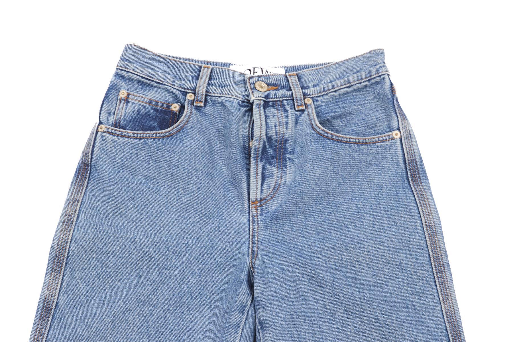 LOEWE BLUE HIGH RISE STRAIGHT LEG JEANS FR 36 UK 8