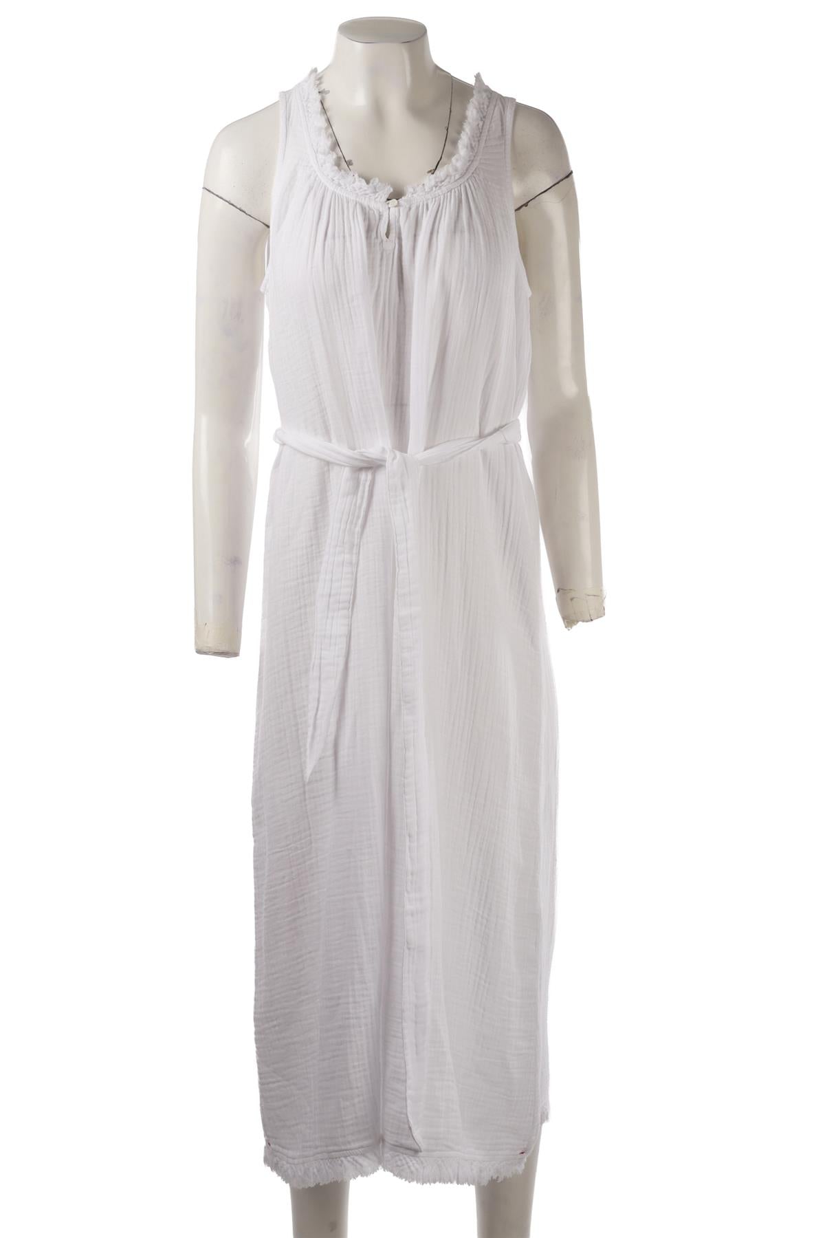 WHITE COTTON MAXI DRESS