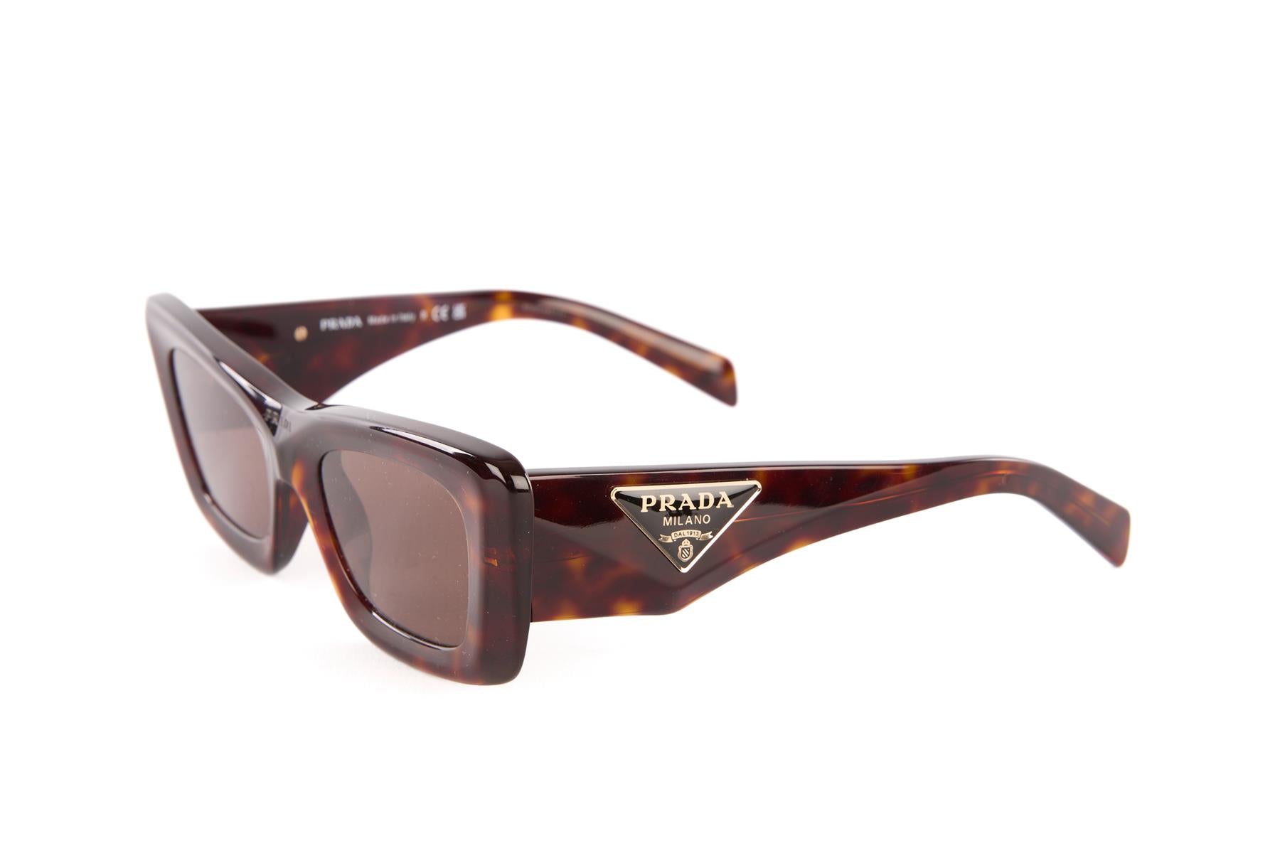 PRADA BROWN CAT EYE ACETATE SUNGLASSES