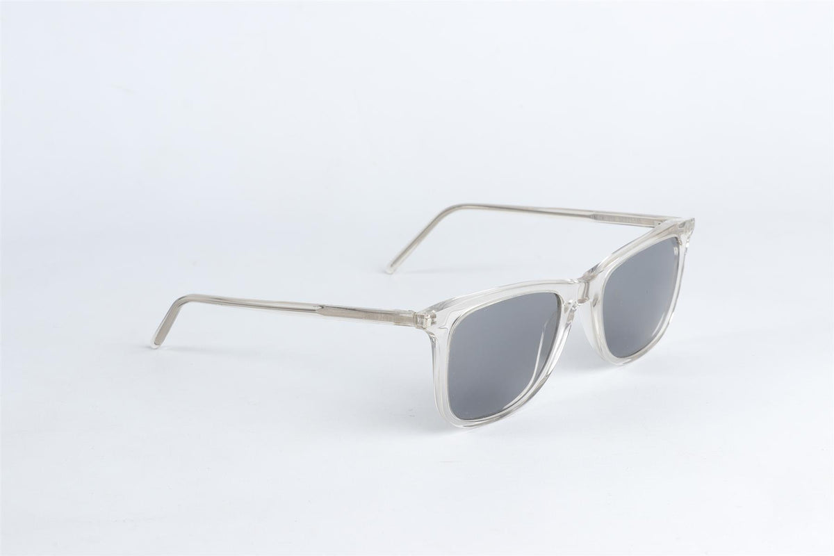 SAINT LAURENT CLEAR SQUARE FRAME ACETATE SUNGLASSES