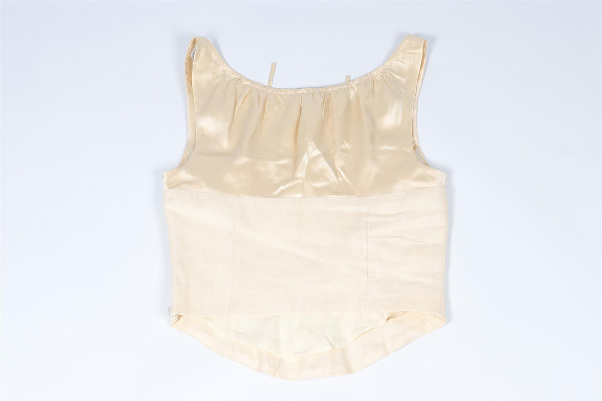 REFORMATION CREAM LINEN TOP US 2 UK 6
