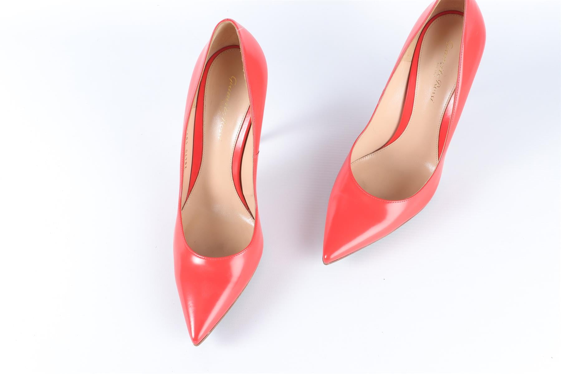 GIANVITO ROSSI RED LEATHER PUMPS EU 40, UK 7, US 10