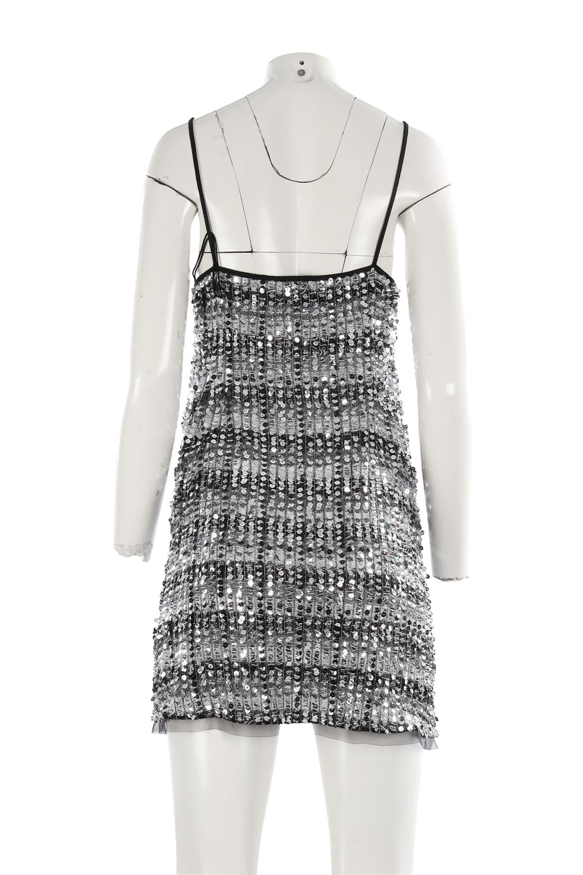CHANEL 2024 BLACK SEQUIN MINI DRESS FR 38 UK 10
