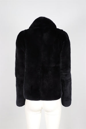 A.L.C. BLACK RABBIT FUR JACKET MEDIUM