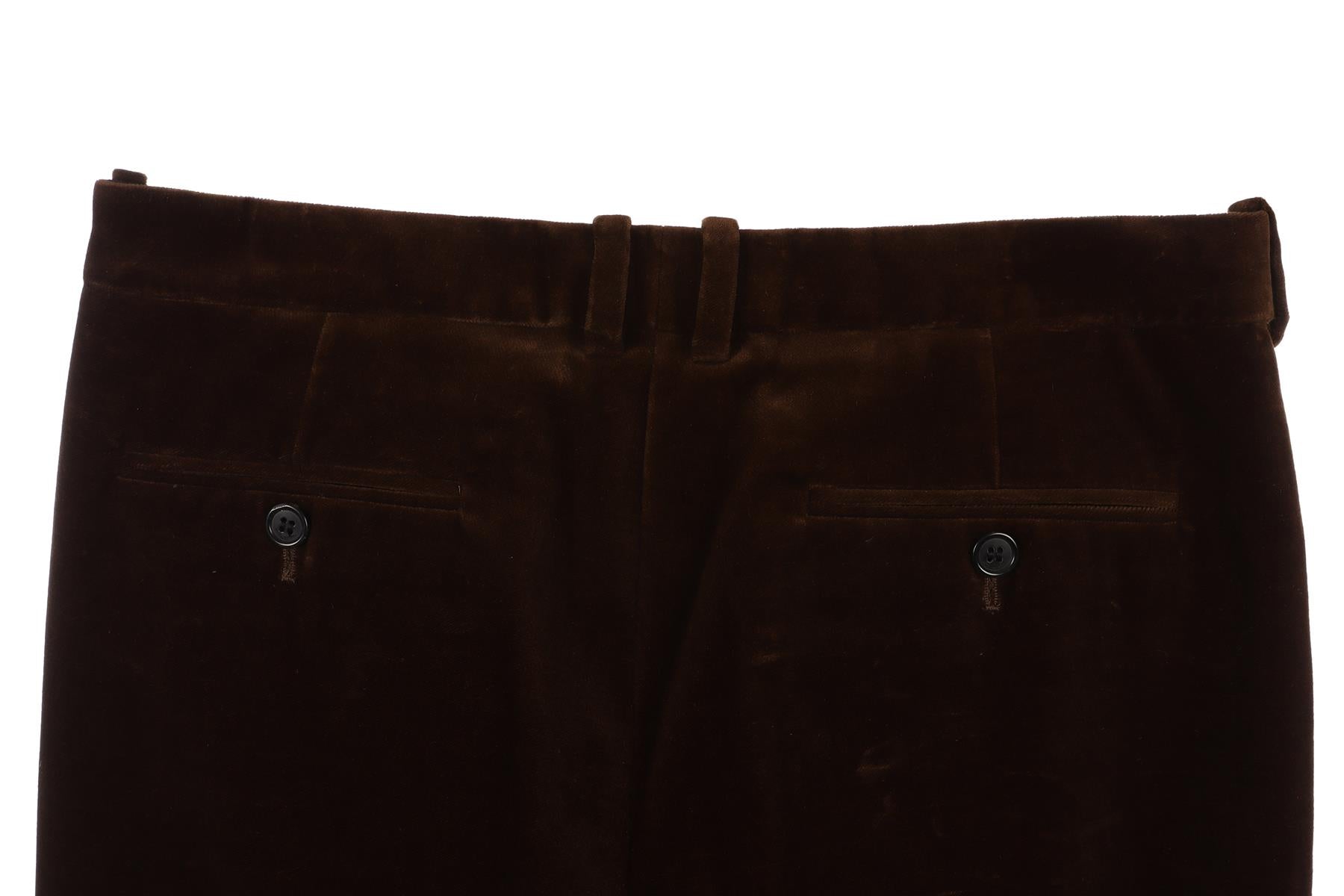 SAINT LAURENT GREEN VELVET STRAIGHT LEG PANTS FR 38 UK 10