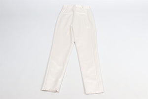 SAINT LAURENT IVORY SATIN TAPERED PANTS FR 34 UK 6