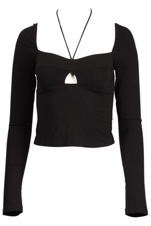 REFORMATION BLACK JERSEY TOP XSMALL