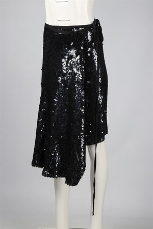 ANN DEMEULEMEESTER BALCK SEQUIN MIDI SKIRT