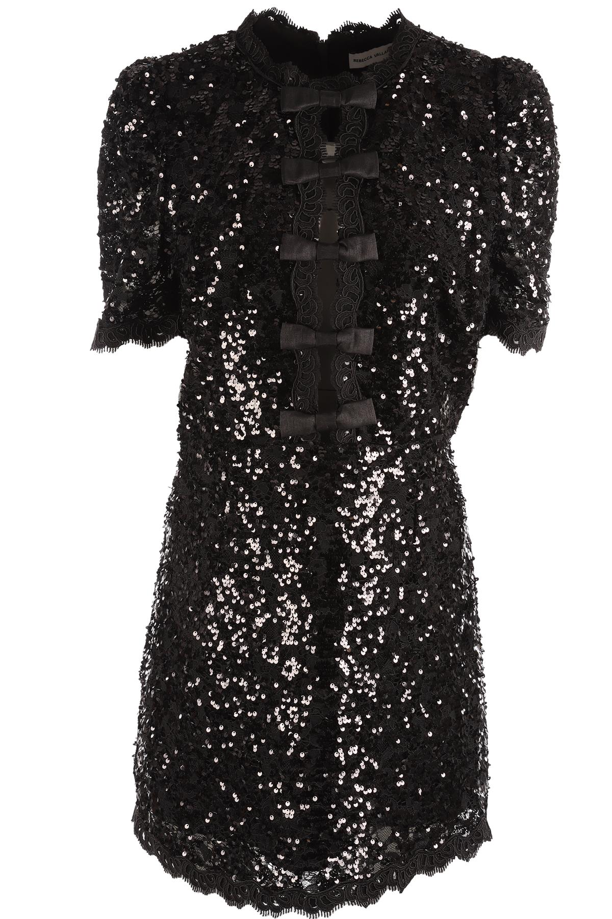 REBECCA VALLANCE BLACK SEQUIN MINI DRESS UK 14