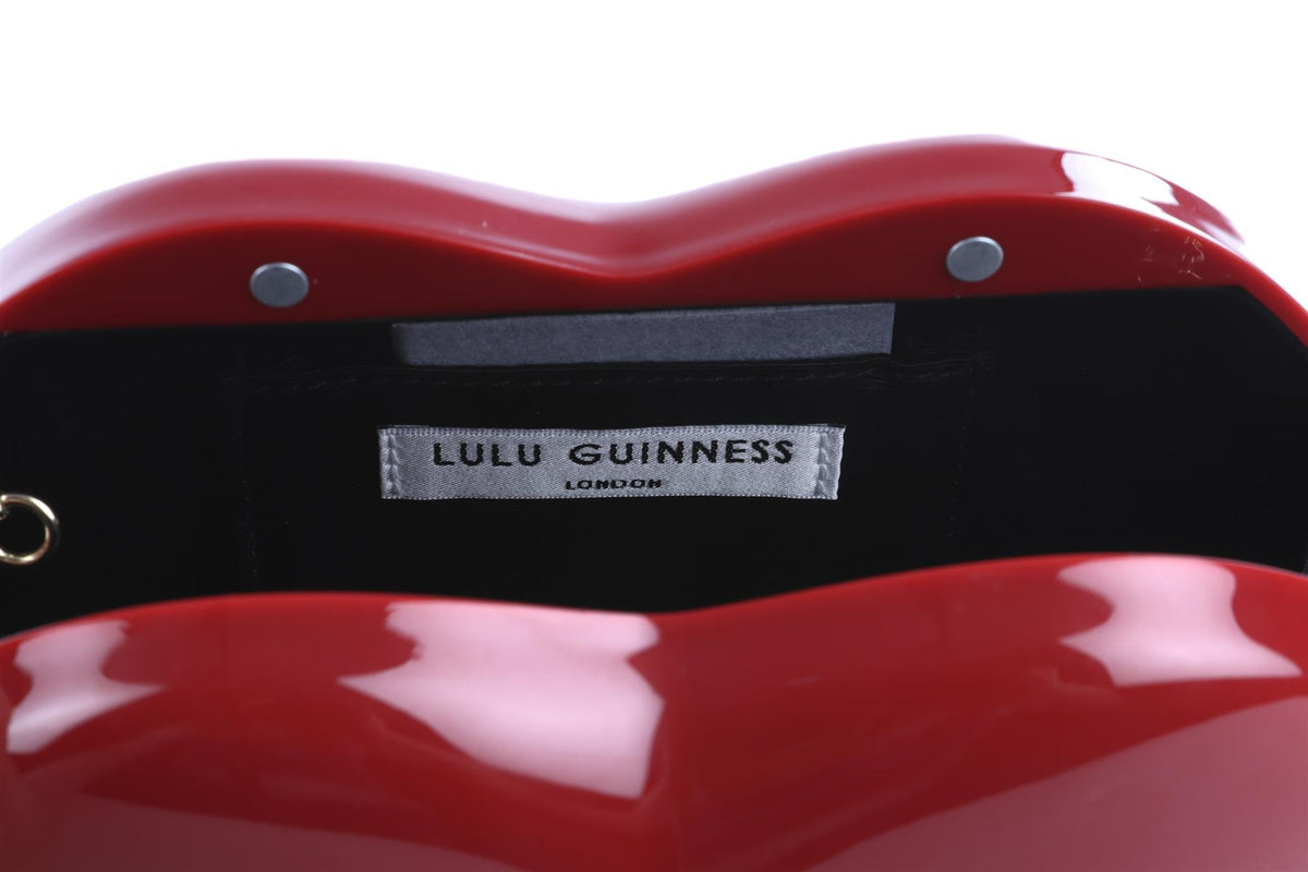 Lulu Guiness Red Lulu Medium Red Lips Clutch