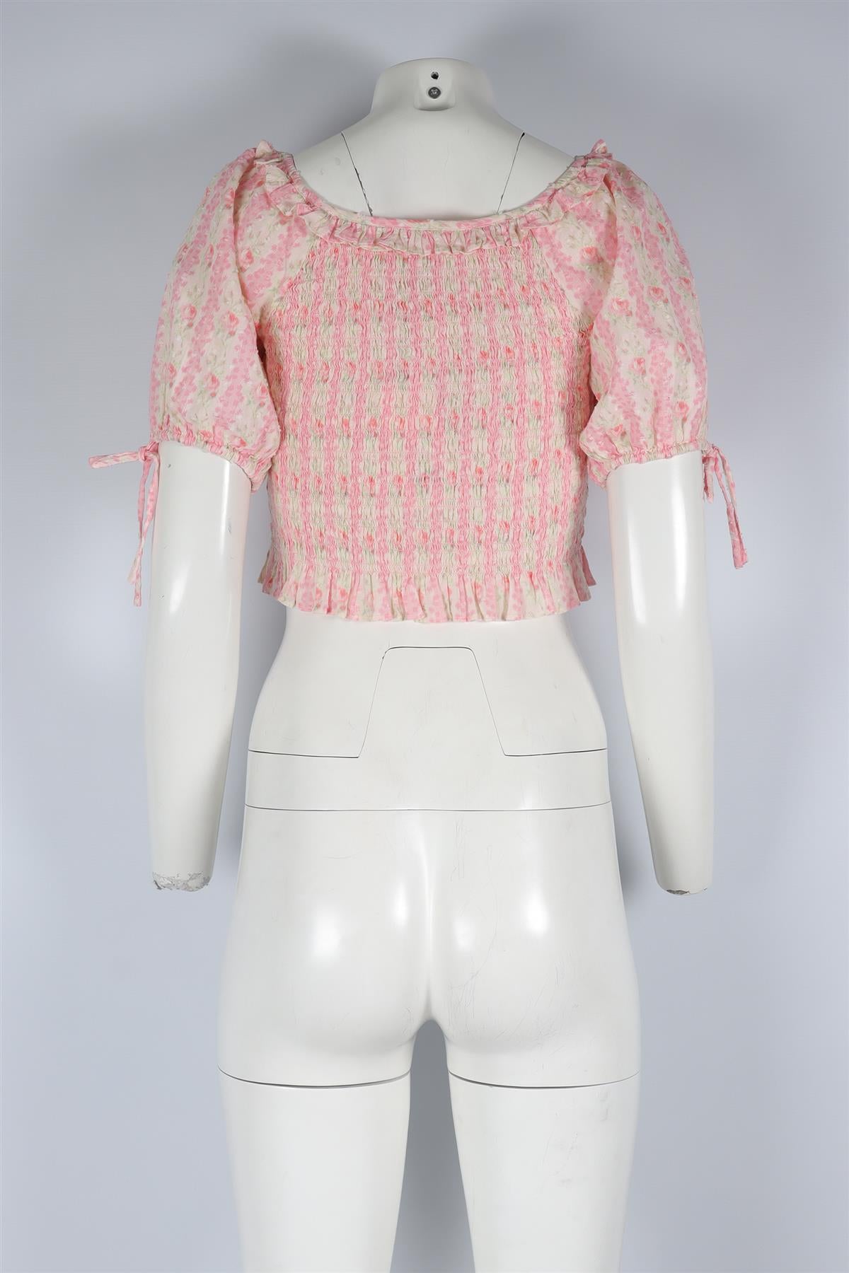 LOVESHACKFANCY PINK COTTON TOP SMALL