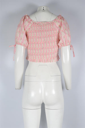 LOVESHACKFANCY PINK COTTON TOP SMALL