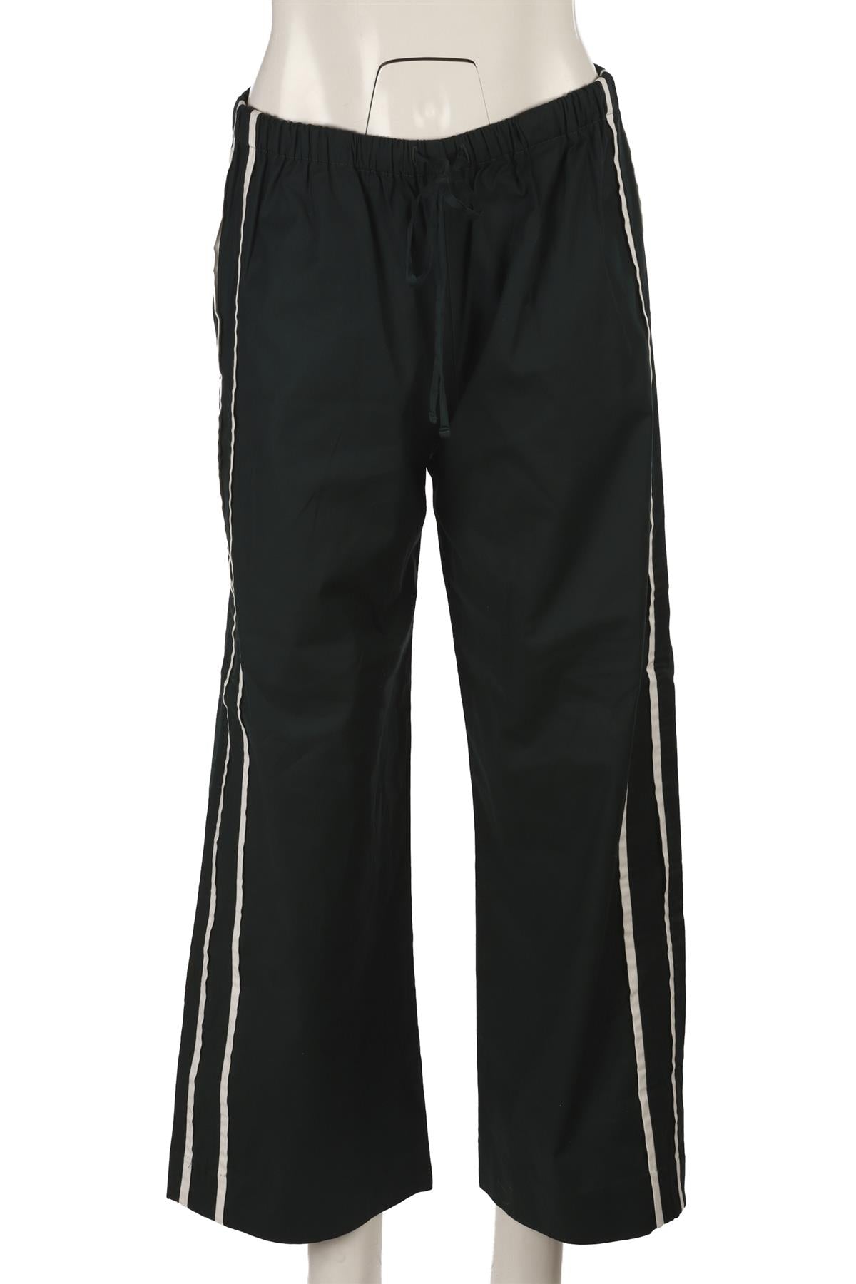 REFORMATION GREEN COTTON WIDE LEG PANTS SMALL