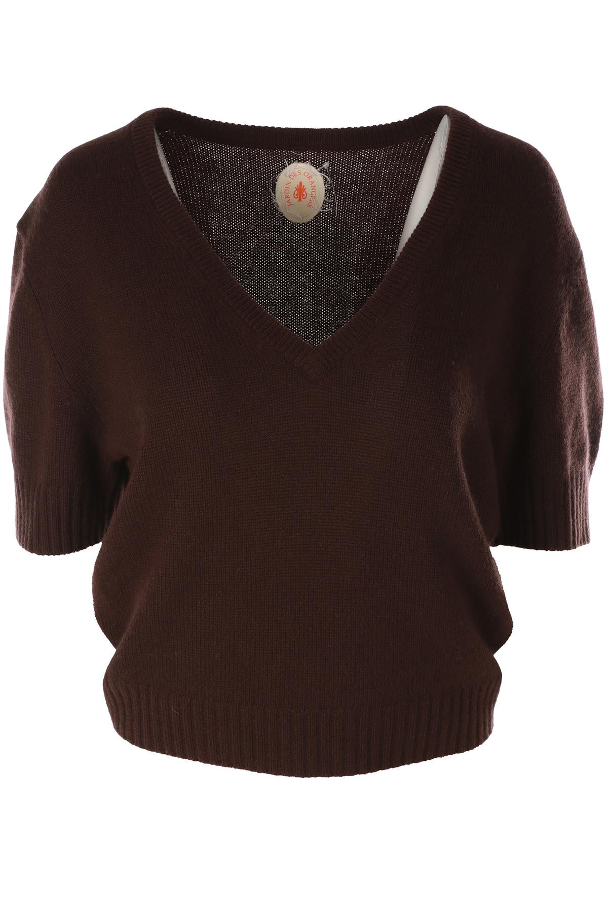 JARDIN DES ORANGERS BROWN WOOL TOP LARGE