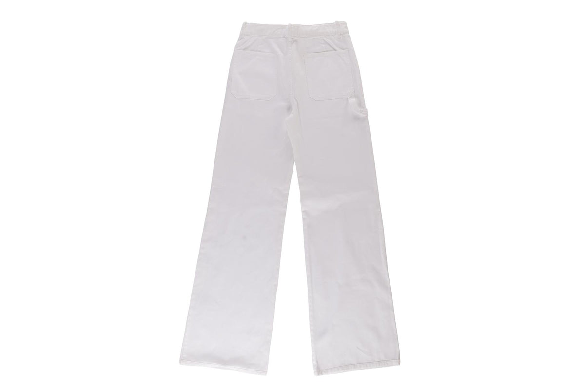 NILI LOTAN WHITE COTTON WIDE LEG PANTS US 2 UK 6