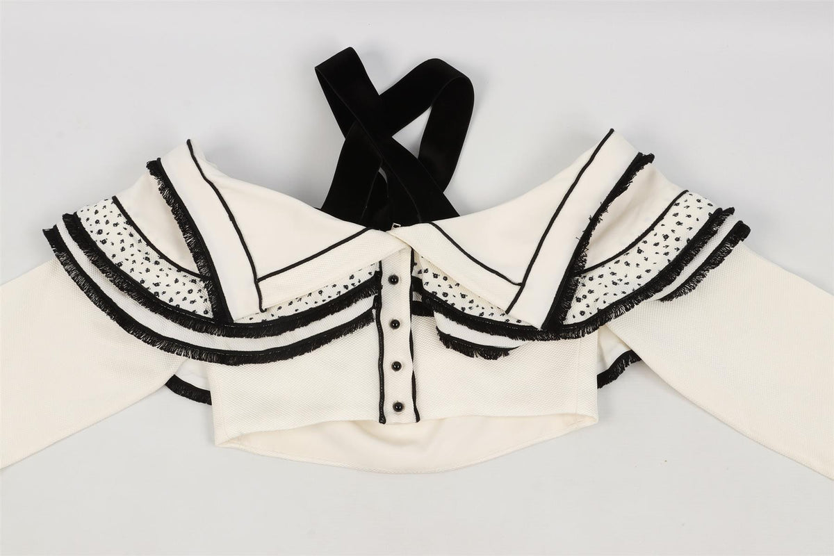 PROENZA SCHOULER WHITE WOVEN TOP US 2 UK 6