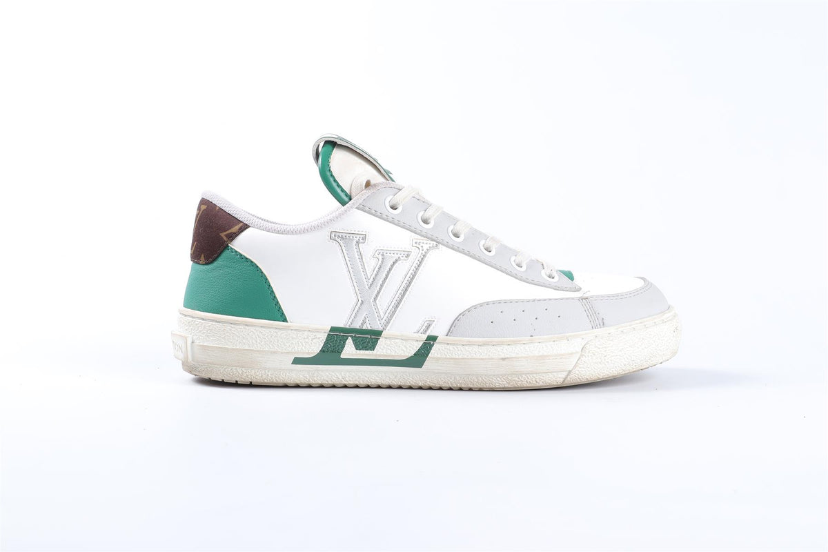 LOUIS VUITTON WHITE CHARLIE LEATHER SNEAKERS EU 37 UK 4 US 7