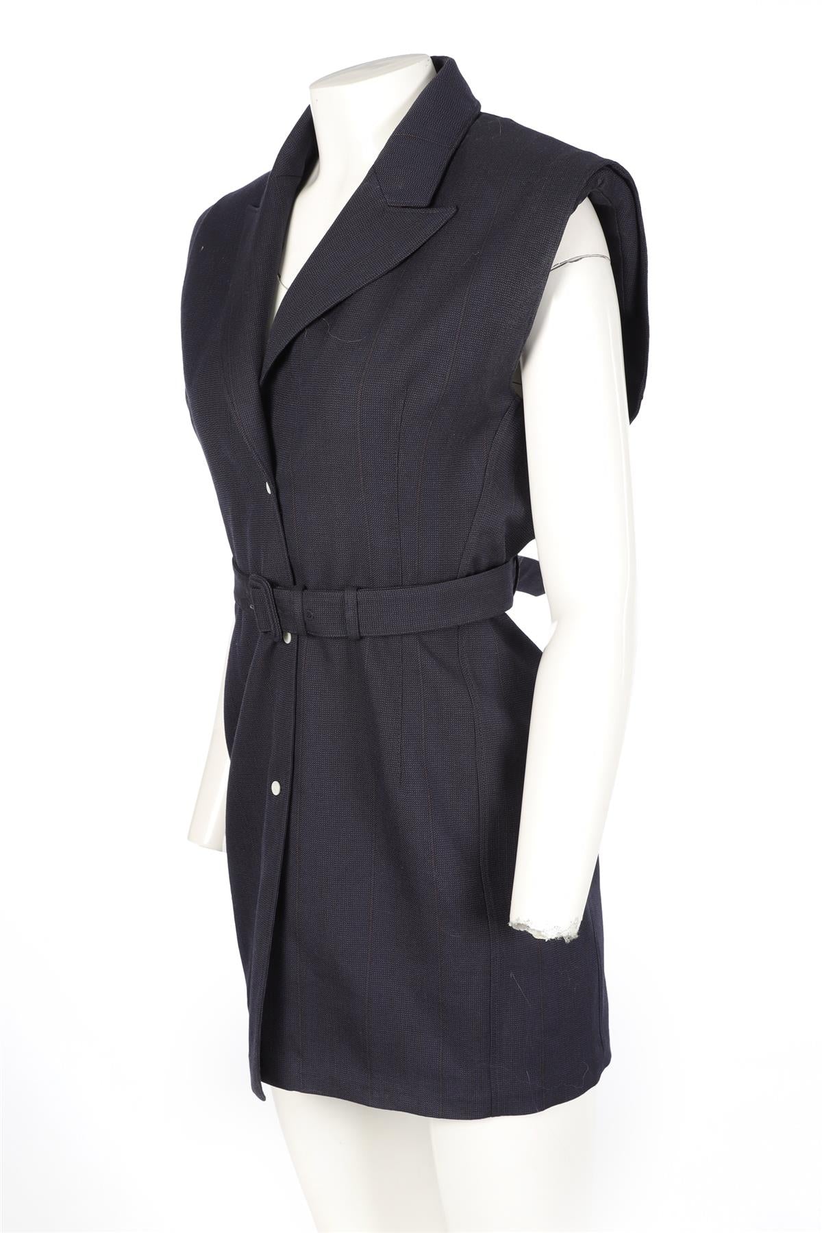 PRADA NAVY WOOL MINI DRESS IT 38 UK 6