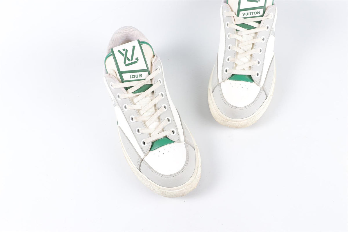 LOUIS VUITTON WHITE CHARLIE LEATHER SNEAKERS EU 37 UK 4 US 7