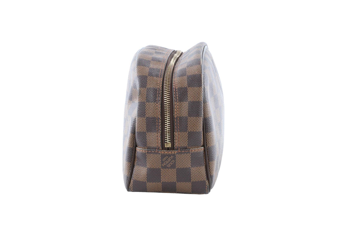LOUIS VUITTON BROWN 2013 TROUSSE TOILETTE 25 DAMIER EBENE COSMETICS POUCH