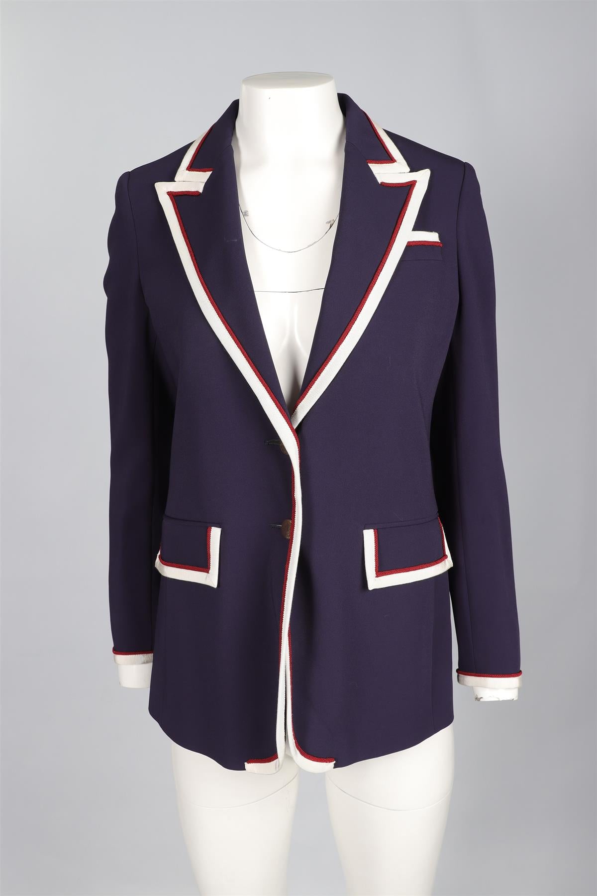 GUCCI NAVY COTTON BLAZER IT 42 UK 10