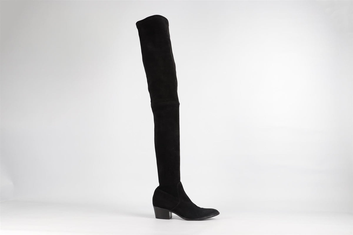 TAMARA MELLON BLACK SUEDE OVER THE KNEE BOOTS EU 39 UK 6 US 9