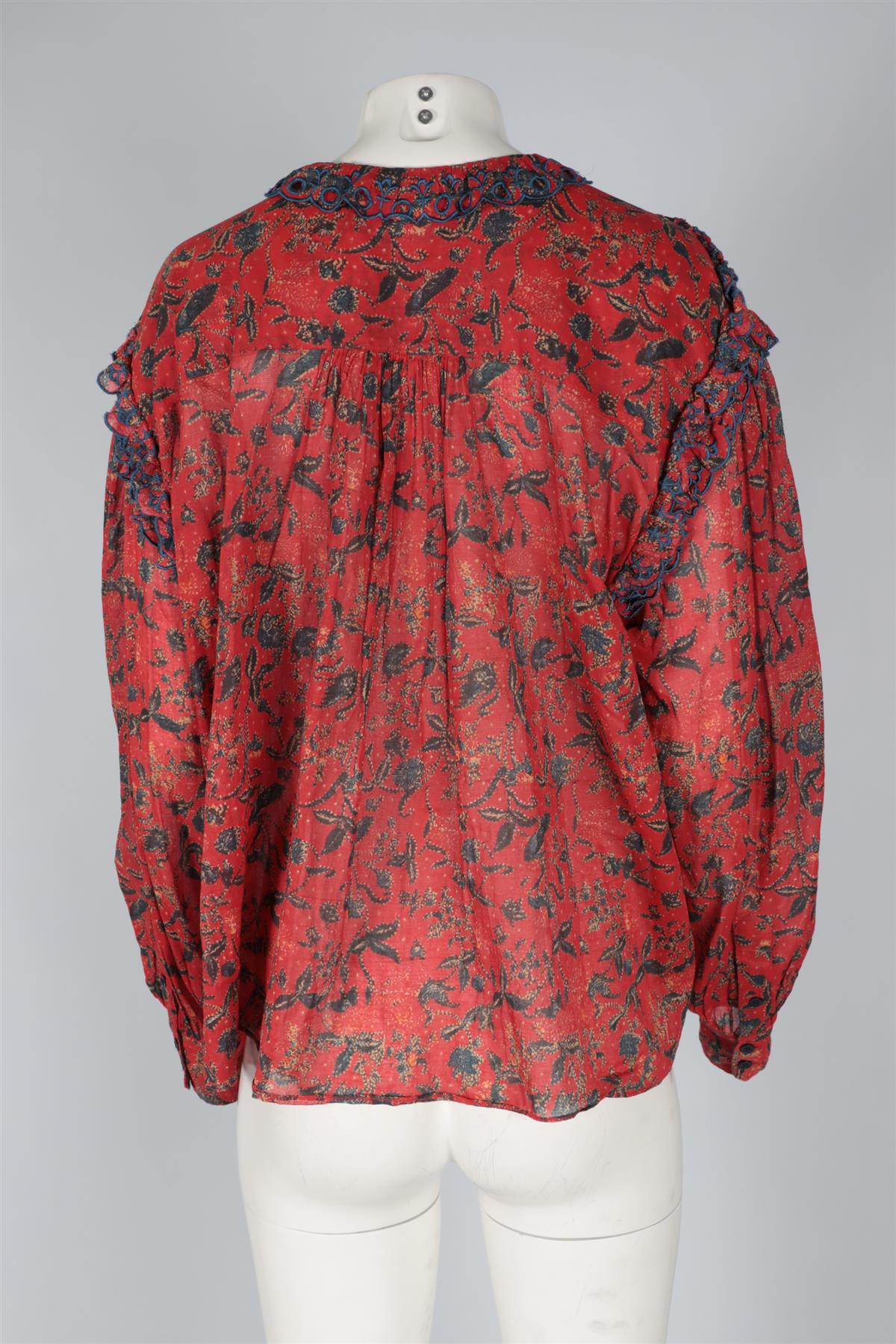 ISABEL MARANT ÉTOILE RED COTTON TOP FR 40 UK 12